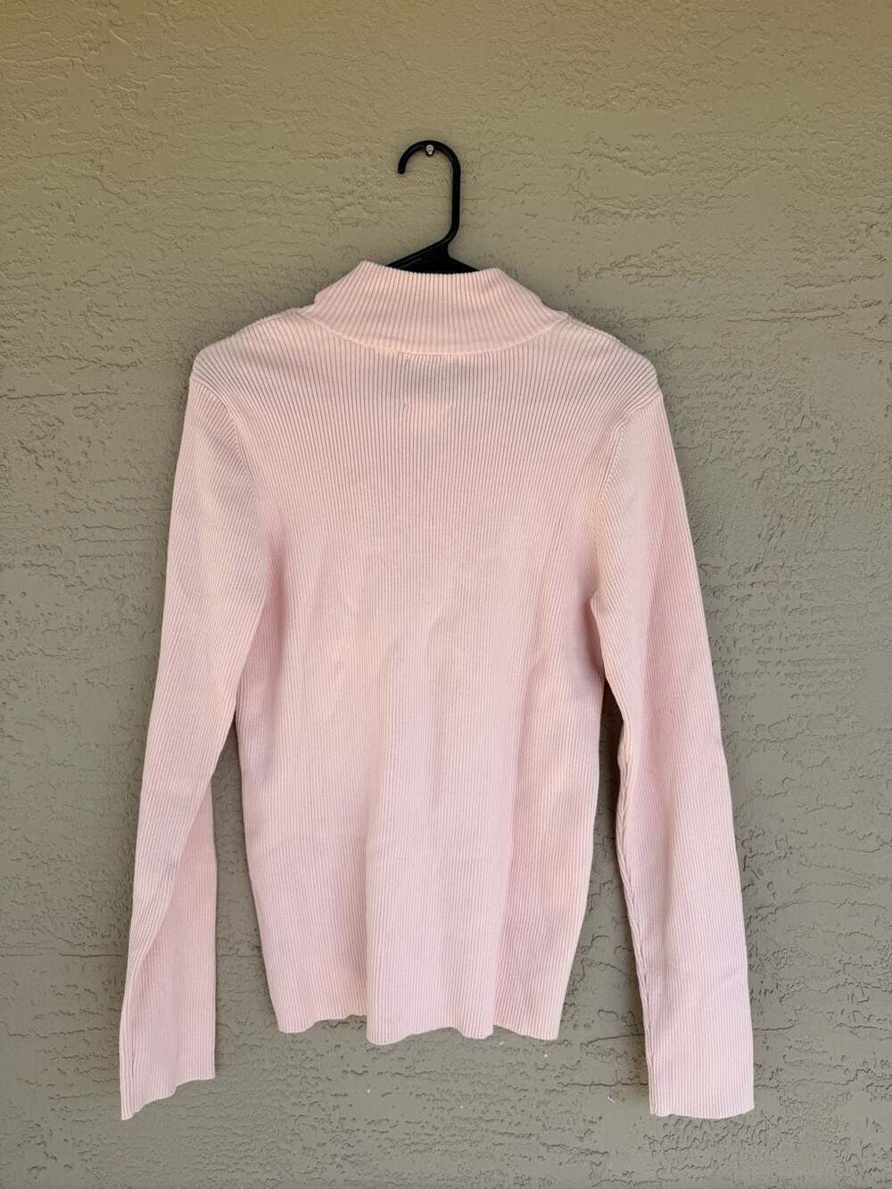 Vintage Ralph Lauren Polo Jeans Co. Quarter-Zip Ribbed Sweater Pink XL - Picture 5 of 5